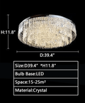 Extra Large Flush Mount Multi - tier Crystal Chandelier Modern Luxury Light Fixture For Living Room/Dining Room/Bedroom - lampmodern