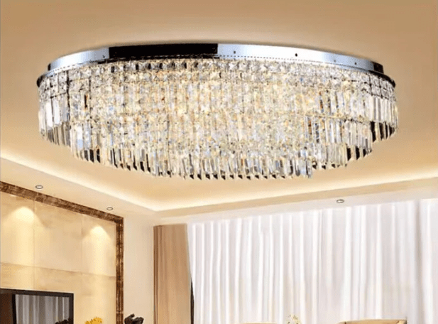 Extra Large Flush Mount Multi - tier Crystal Chandelier Modern Luxury Light Fixture For Living Room/Dining Room/Bedroom - lampmodern
