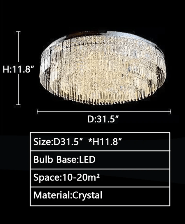 Extra Large Flush Mount Multi - tier Crystal Chandelier Modern Luxury Light Fixture For Living Room/Dining Room/Bedroom - lampmodern