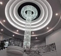 Extra Large Flush Mount Silver Waterfall Luxury Ceiling Crystal Chandelier for High - ceiling Living Room/Duplex Hall - lampmodern