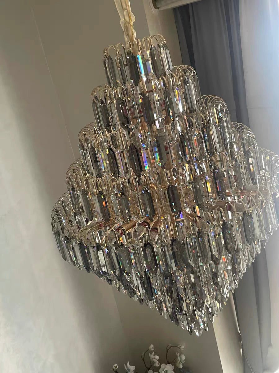 Extra Large Foyer Decorative Crystal Lighting Fixture Living Room Crystal Chandelier For Entryway Staircase - lampmodern