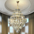 Extra Large Foyer Decorative Crystal Lighting Fixture Living Room Crystal Chandelier For Entryway Staircase - lampmodern