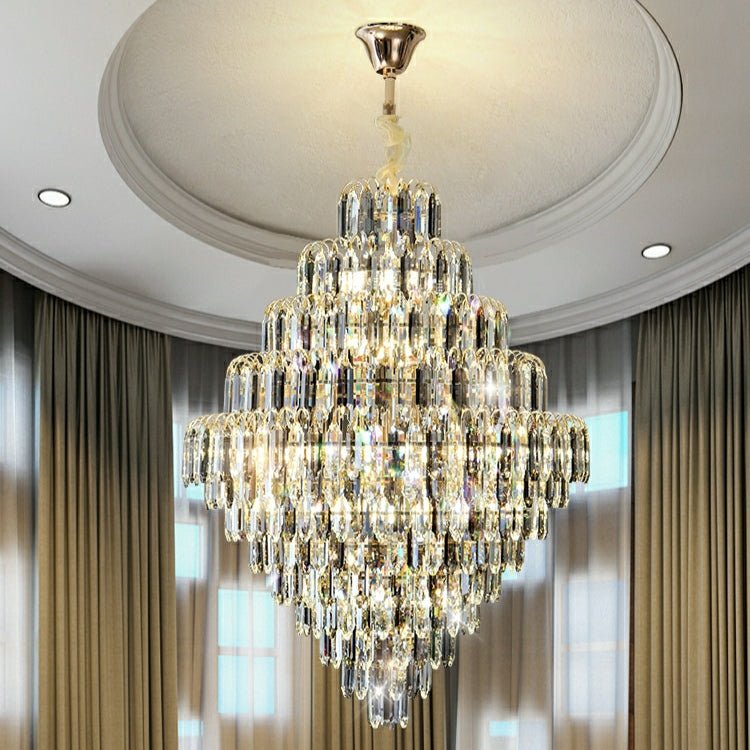 Extra Large Foyer Decorative Crystal Lighting Fixture Living Room Crystal Chandelier For Entryway Staircase - lampmodern