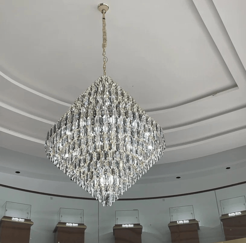 Extra Large Foyer Decorative Crystal Lighting Fixture Living Room Crystal Chandelier For Entryway Staircase - lampmodern