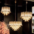 Extra Large Luxury Multi - tier Gold Pendant Glass Chandelier for Stairs/Large High - ceiling Room - lampmodern