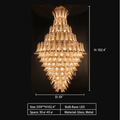 Extra Large Luxury Multi - tier Gold Pendant Glass Chandelier for Stairs/Large High - ceiling Room - lampmodern