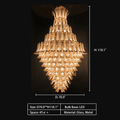 Extra Large Luxury Multi - tier Gold Pendant Glass Chandelier for Stairs/Large High - ceiling Room - lampmodern
