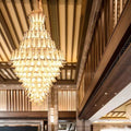 Extra Large Luxury Multi - tier Gold Pendant Glass Chandelier for Stairs/Large High - ceiling Room - lampmodern