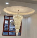 Extra Large Luxury Multi - tiered Crystal Chandelier in Gold Finish for Foyer/Staircase - lampmodern