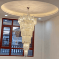 Extra Large Luxury Multi - tiered Crystal Chandelier in Gold Finish for Foyer/Staircase - lampmodern
