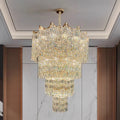 Extra Large Luxury Multi - tiered Crystal Chandelier in Gold Finish for Foyer/Staircase - lampmodern
