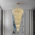 Extra Large Luxury Multi - tiered Crystal Chandelier in Gold Finish for Foyer/Staircase - lampmodern