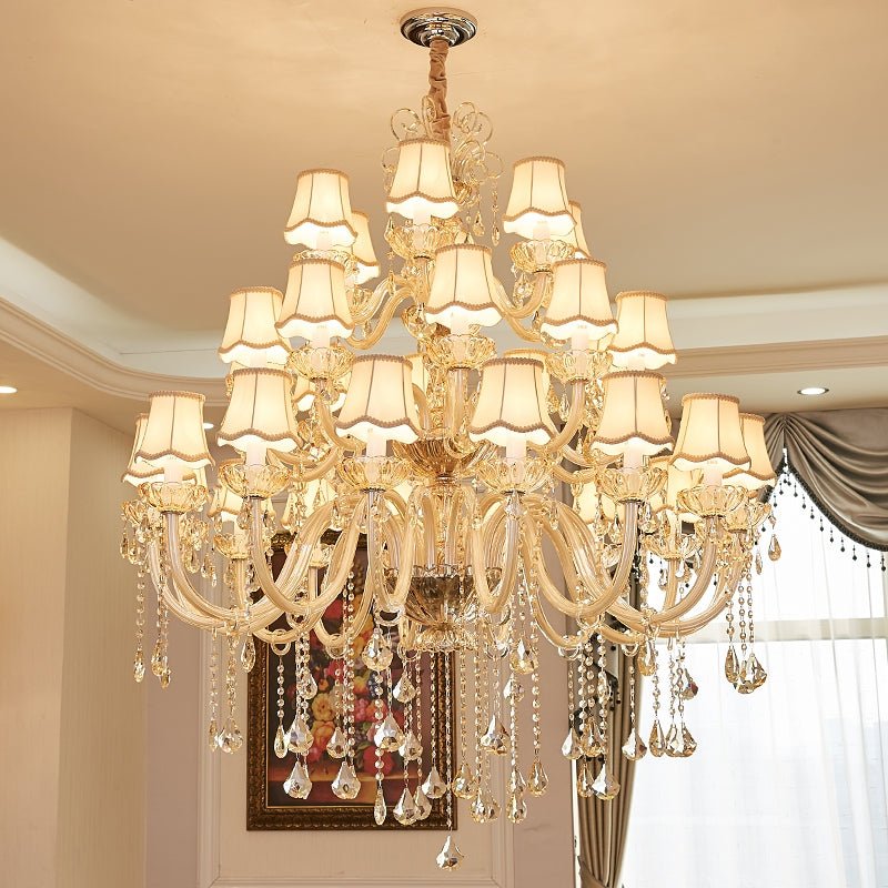 Extra Large Luxury Multi - Tiered Crystal Pendant Chandelier for High - Ceiling Rooms - lampmodern