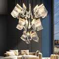 Extra Large Modern Paper Chandelier For Staircase / Foyer Villa Hall Ceiling - lampmodern