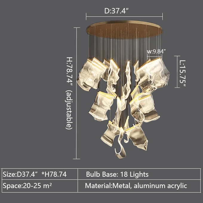 Extra Large Modern Paper Chandelier For Staircase / Foyer Villa Hall Ceiling - lampmodern