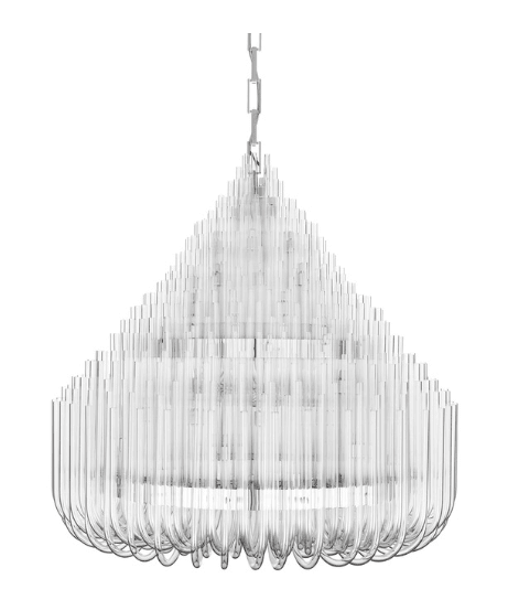 Extra Large Modern Tiers Clear Crystal Tubes Chandelier for Living Room/Hotel Lobby - lampmodern