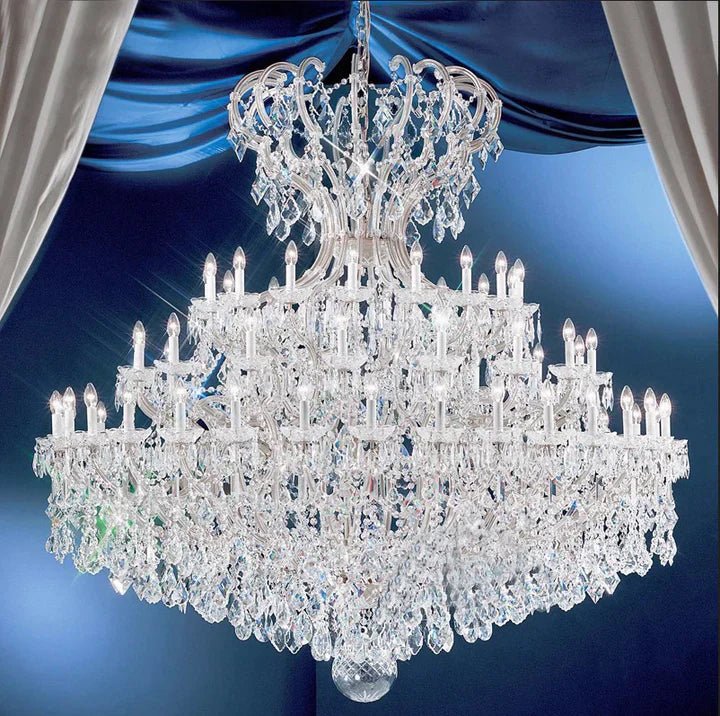 Extra Large Multi - layers Luxury Candle Branch Crystal Chandelier for Living Room/Foyer/Stairs - lampmodern