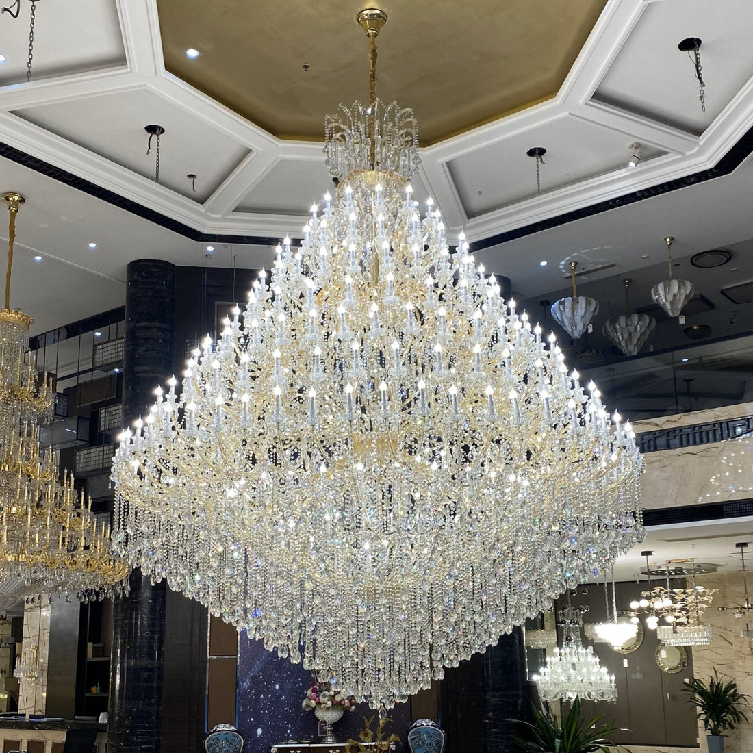 Extra Large Multi - tiered Candle Light Crystal Chandelier for Hotel/Restaurant - lampmodern