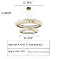 Extra Large Tiers Modern Stainless Steel Ring Chandelier for Living Room/Foyer/Big Entrys - lampmodern