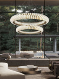 Extra Large Tiers Modern Stainless Steel Ring Chandelier for Living Room/Foyer/Big Entrys - lampmodern