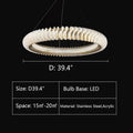 Extra Large Tiers Modern Stainless Steel Ring Chandelier for Living Room/Foyer/Big Entrys - lampmodern
