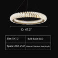 Extra Large Tiers Modern Stainless Steel Ring Chandelier for Living Room/Foyer/Big Entrys - lampmodern