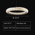 Extra Large Tiers Modern Stainless Steel Ring Chandelier for Living Room/Foyer/Big Entrys - lampmodern