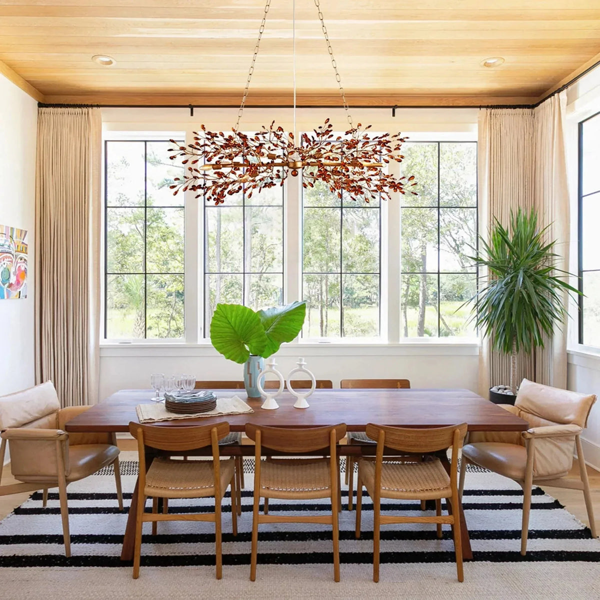 Fiore Linear Chandelier 43" 51" 68"W - lampmodern