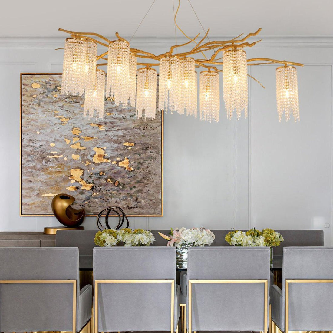 Forest Dawn Brass Branch Chandelier - L 63″ x W 31.5″ x H 17.7″Dark Copperlampmodern