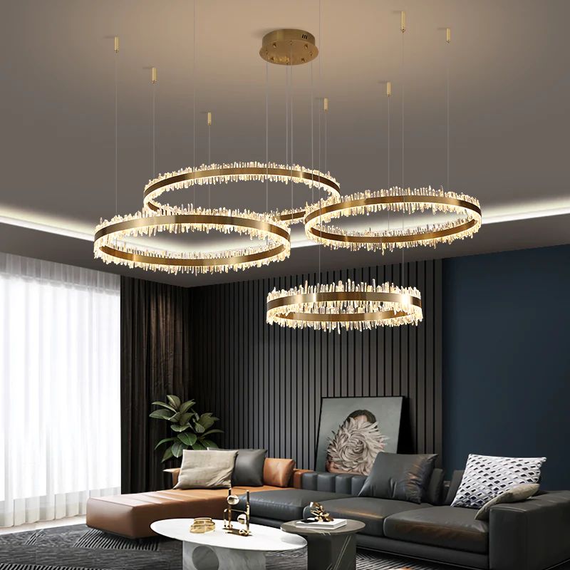 Gina Rock Crystal Rings Luxury Chandelier - lampmodern