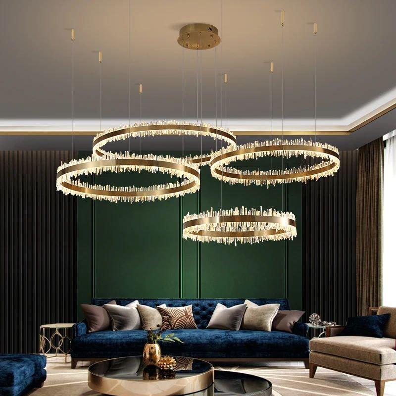 Gina Rock Crystal Rings Luxury Chandelier - lampmodern