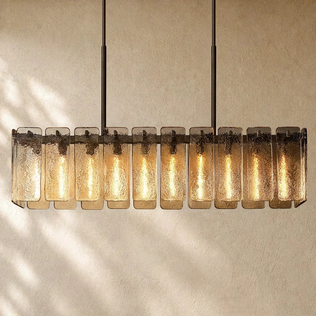Calam Glass Rectangular Chandelier 60", 72"