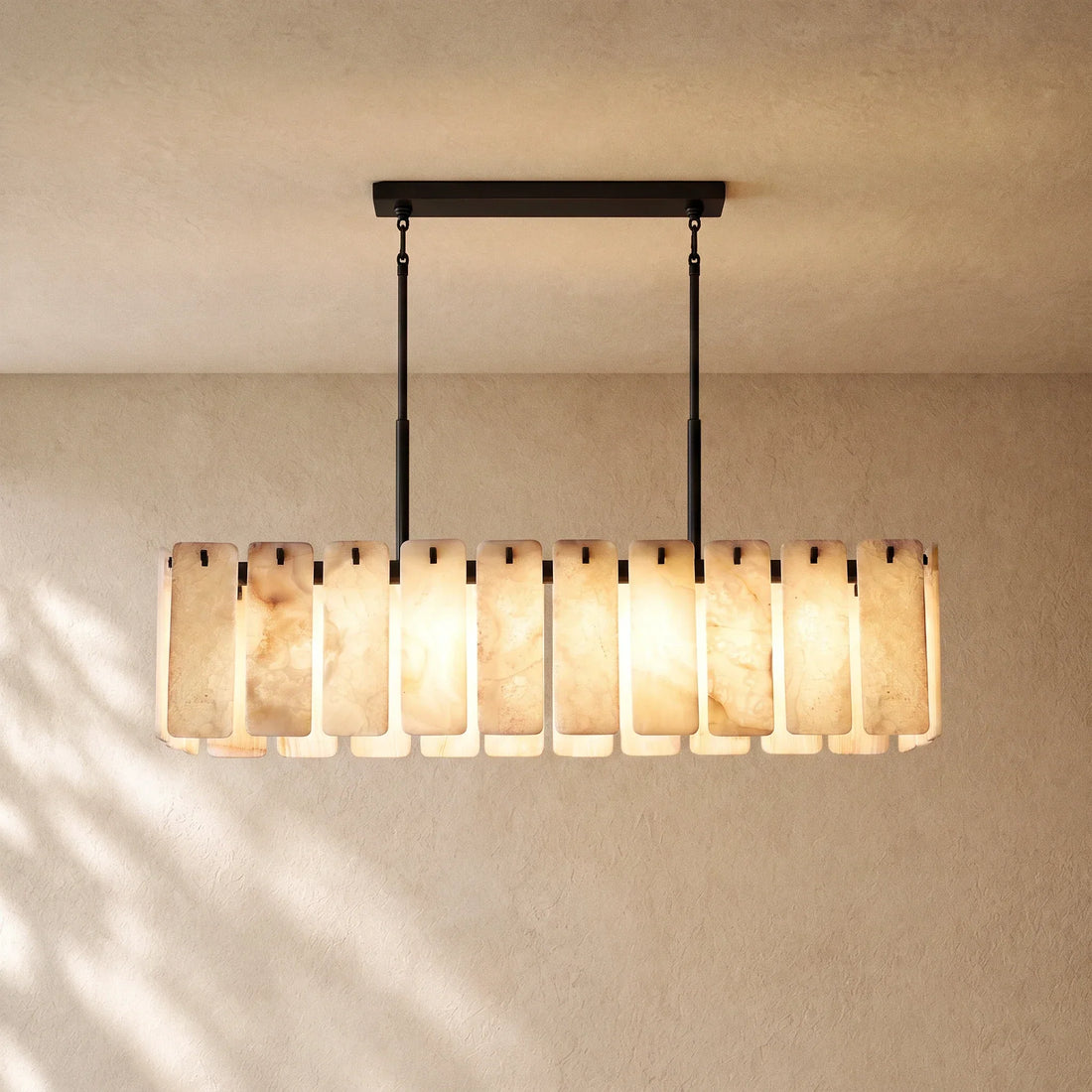Calametta Onyx Rectangular Chandelier, Chandelier for Dining Room