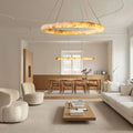Halima Halo Alabaster Chandelier - lampmodern