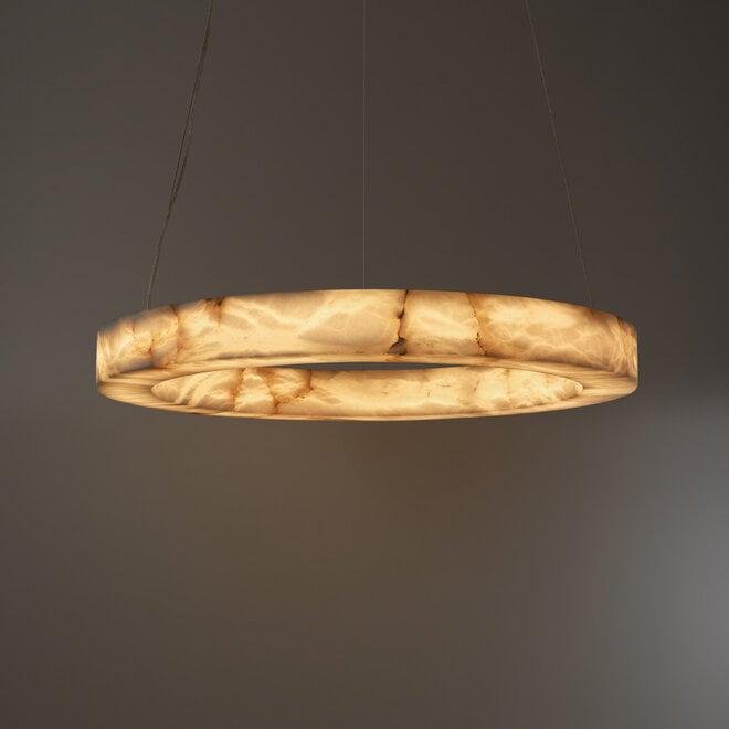 Halo Ring Alabaster Natural Stone Chandelier - 23.6 x 2.4 x 2.4 incheslampmodern