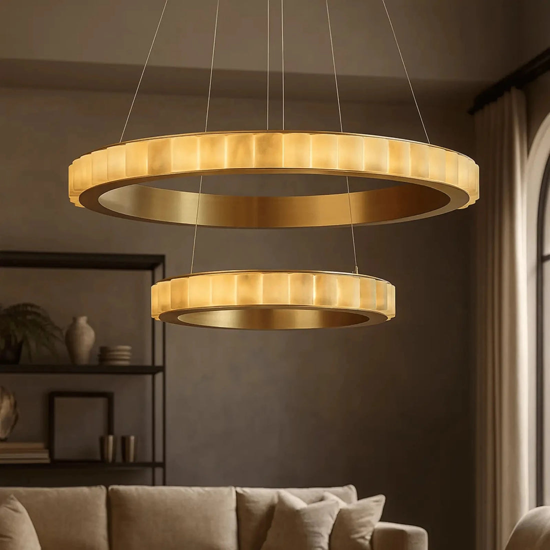 Hampton 2 - Tier Modern Marble Chandelier - lampmodern