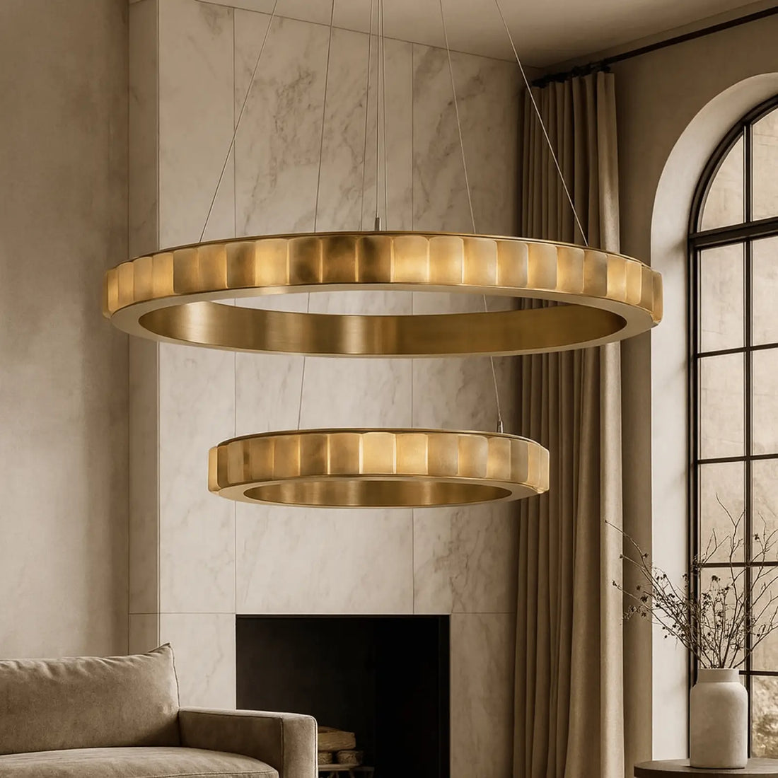 Hampton 2 - Tier Modern Marble Chandelier - lampmodern