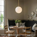 Hand-Carver Alabaster Globe Pendant - lampmodern