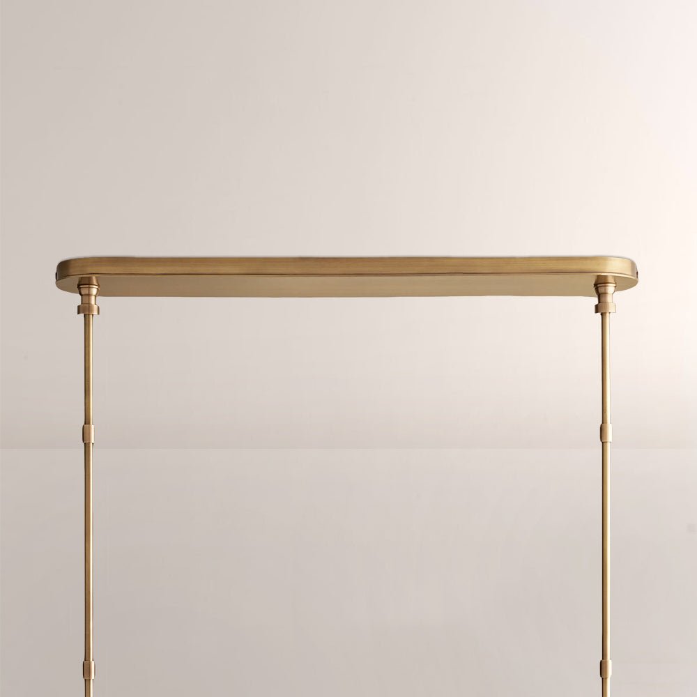 Haven Leather Brass Linear Chandelier - lampmodern