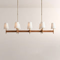 Haven Leather Brass Linear Chandelier - lampmodern