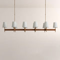 Haven Leather Brass Linear Chandelier - lampmodern
