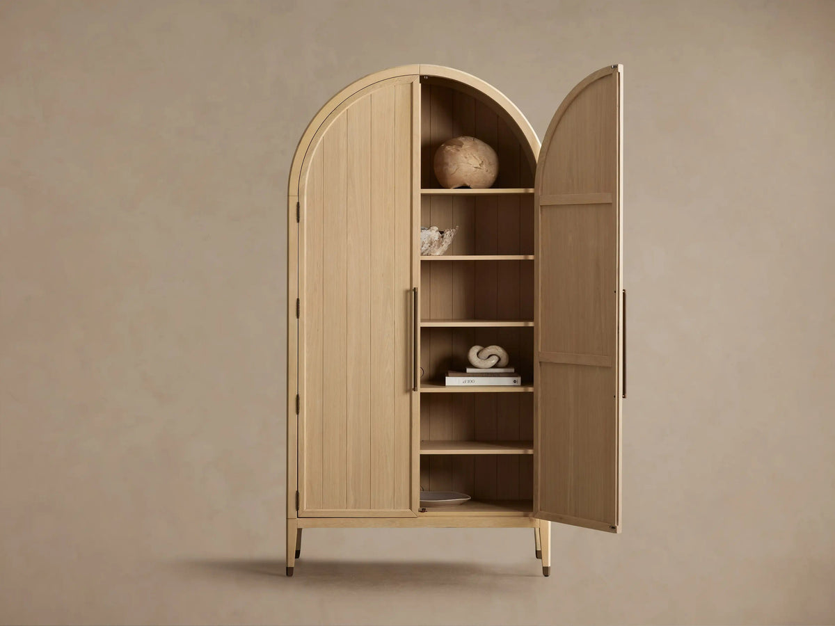 Hattie Accent Cabinet in Oak 36"W 46"W - Lamp Modern