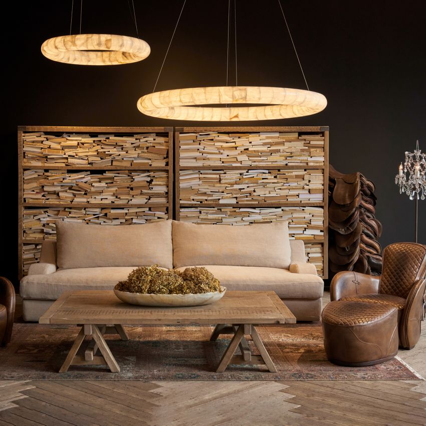 Keren Calcite Curve Ring Chandelier - lampmodern