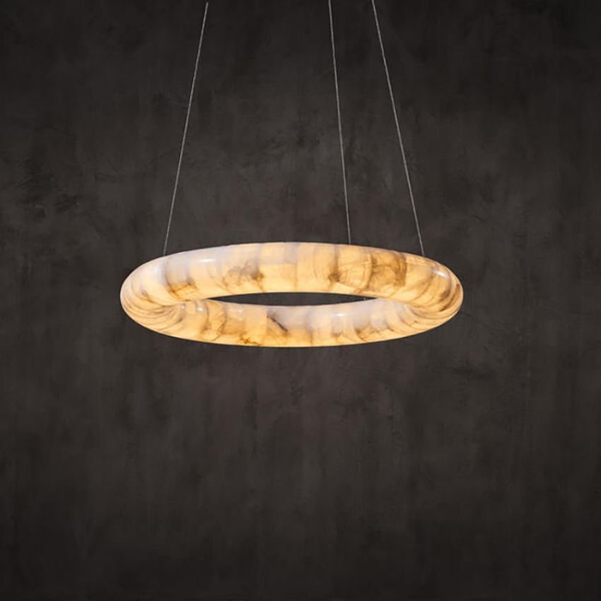Keren Calcite Curve Ring Chandelier - lampmodern