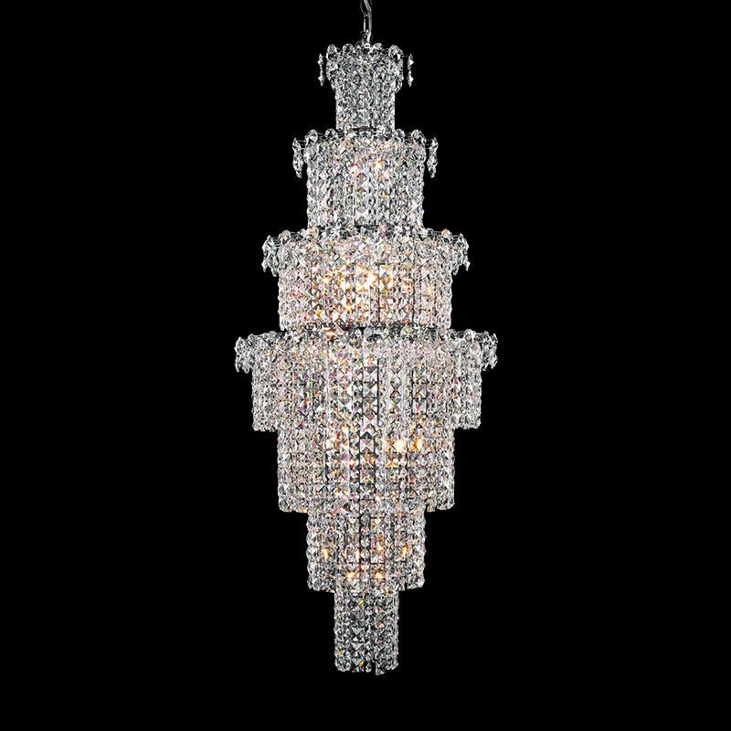 Large Multi - pieces Crystal Chandelier Stylish Ceiling Light Fixture For Foyer Living Room Staircase - lampmodern