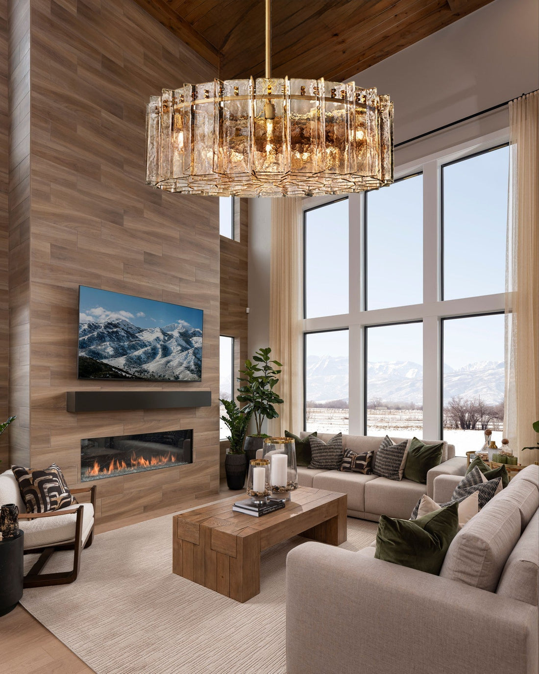 Lattica Smoke Glass Gold Chandelier for Dining Room, Living Room, Bedroom - lampmodern
