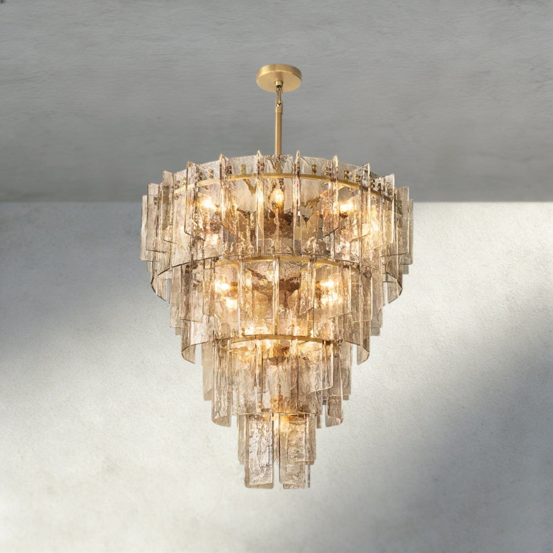 Lattlcy Smoke Glass Tiered Round Chandelier 36", 47" - lampmodern