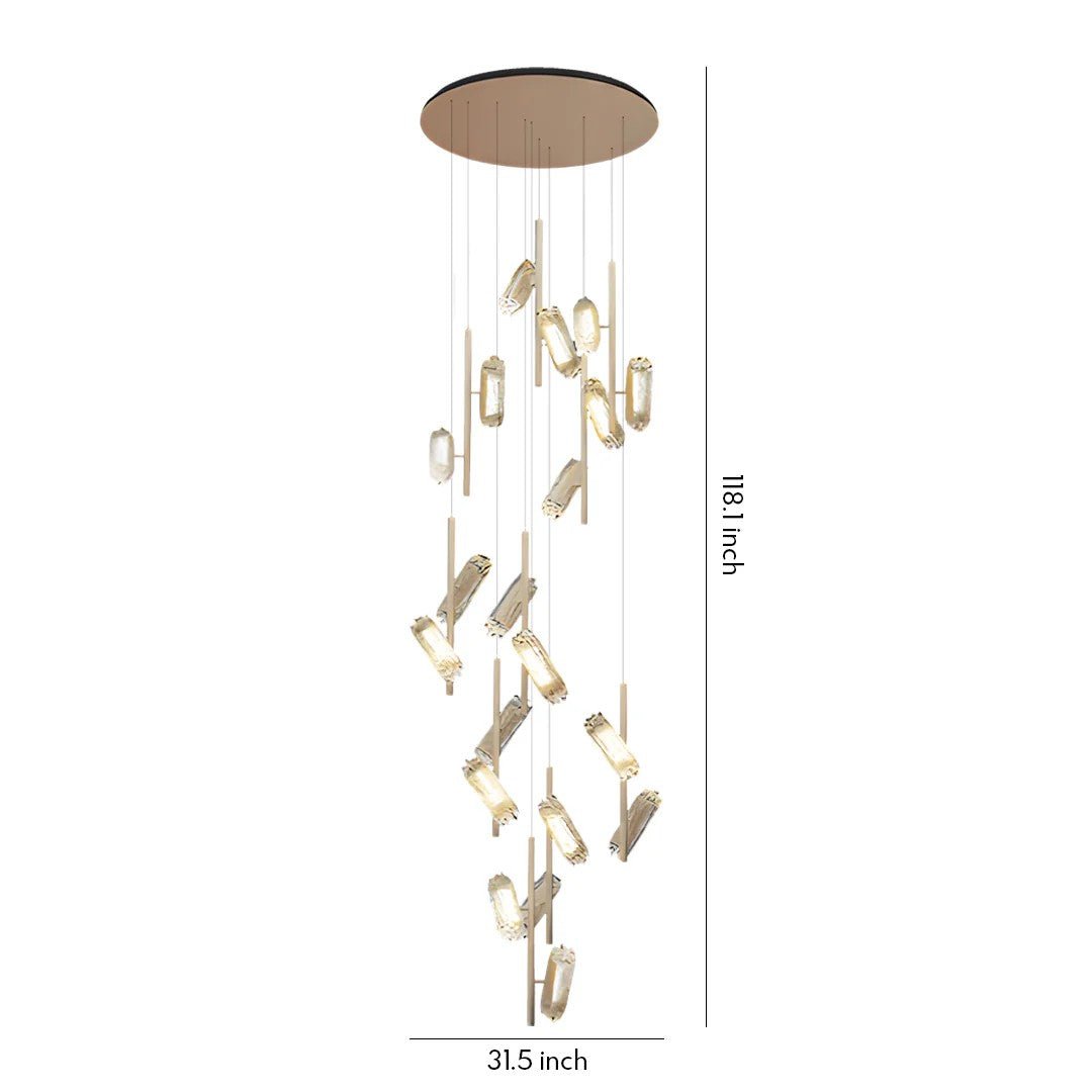 LED Staircase Chandelier Luxury Acrylic Ceiling Light - lampmodern