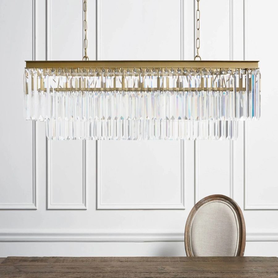 Leyland Tiered Rectangular Chandelier - lampmodern