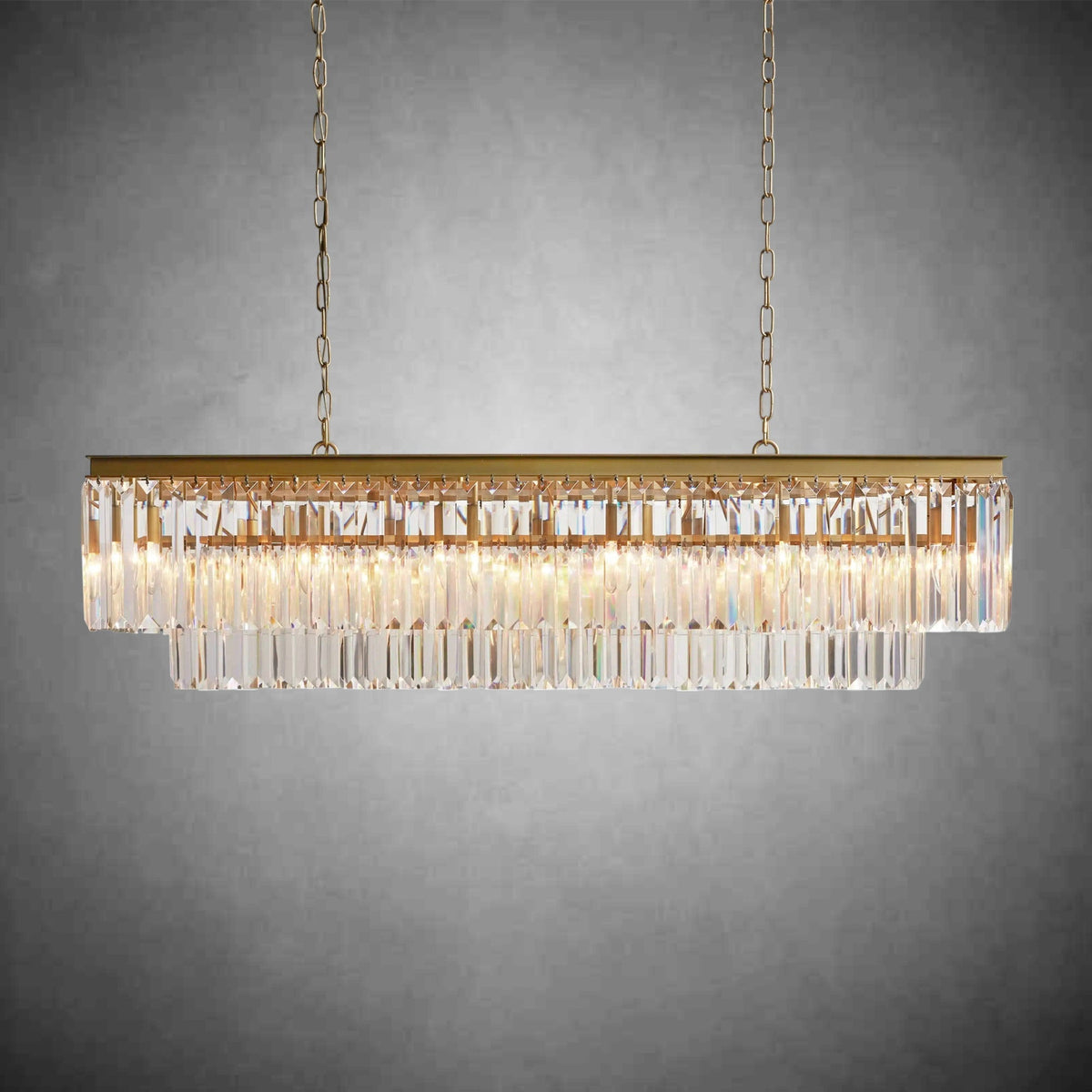 Leyland Tiered Rectangular Chandelier - lampmodern